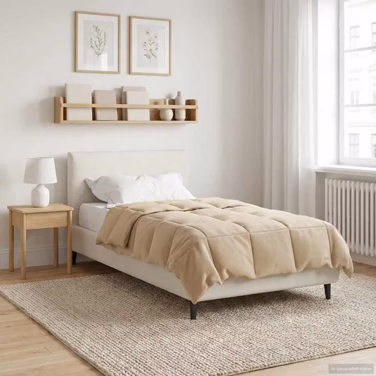 Piumone Completo Annuale 4 Stagioni vidaXL in Microfibra Beige L: 135 cm x P: 200 cm
