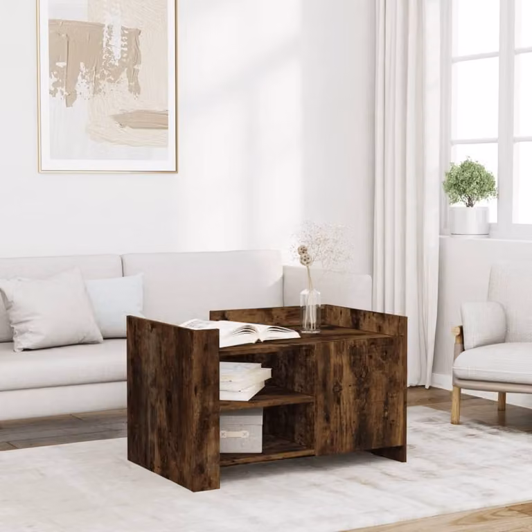 Maison Exclusive - Tavolino in rovere affumicato 80x50x50 cm Materiale ligneo