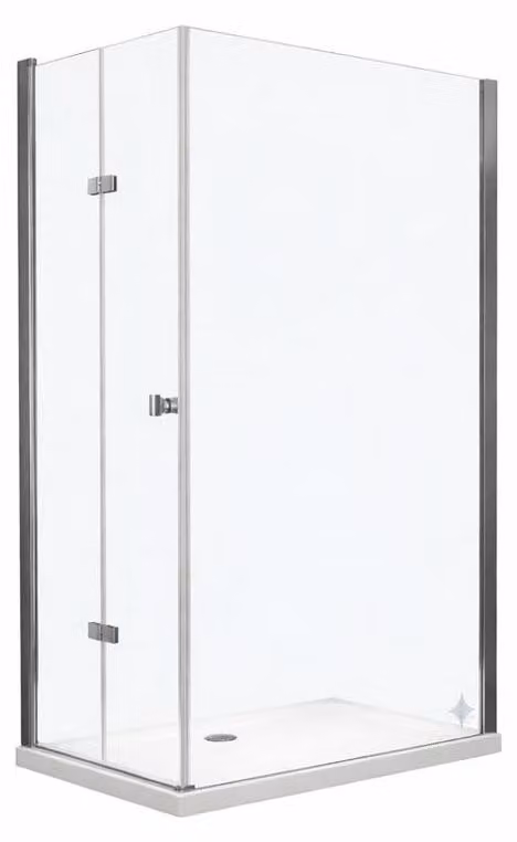 Glaswerk Westfalen - Cabina doccia angolare in vetro trasparente, dimensioni 100x80x195 cm