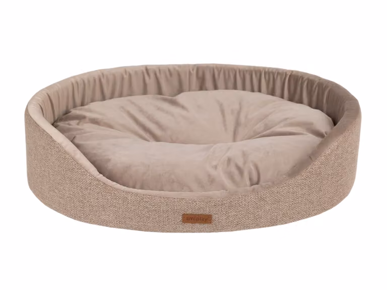Cuccia per cani ovale SIDNEY beige taglia S, M, L, XL, XXL Taglia: M - 52x44x14 cm