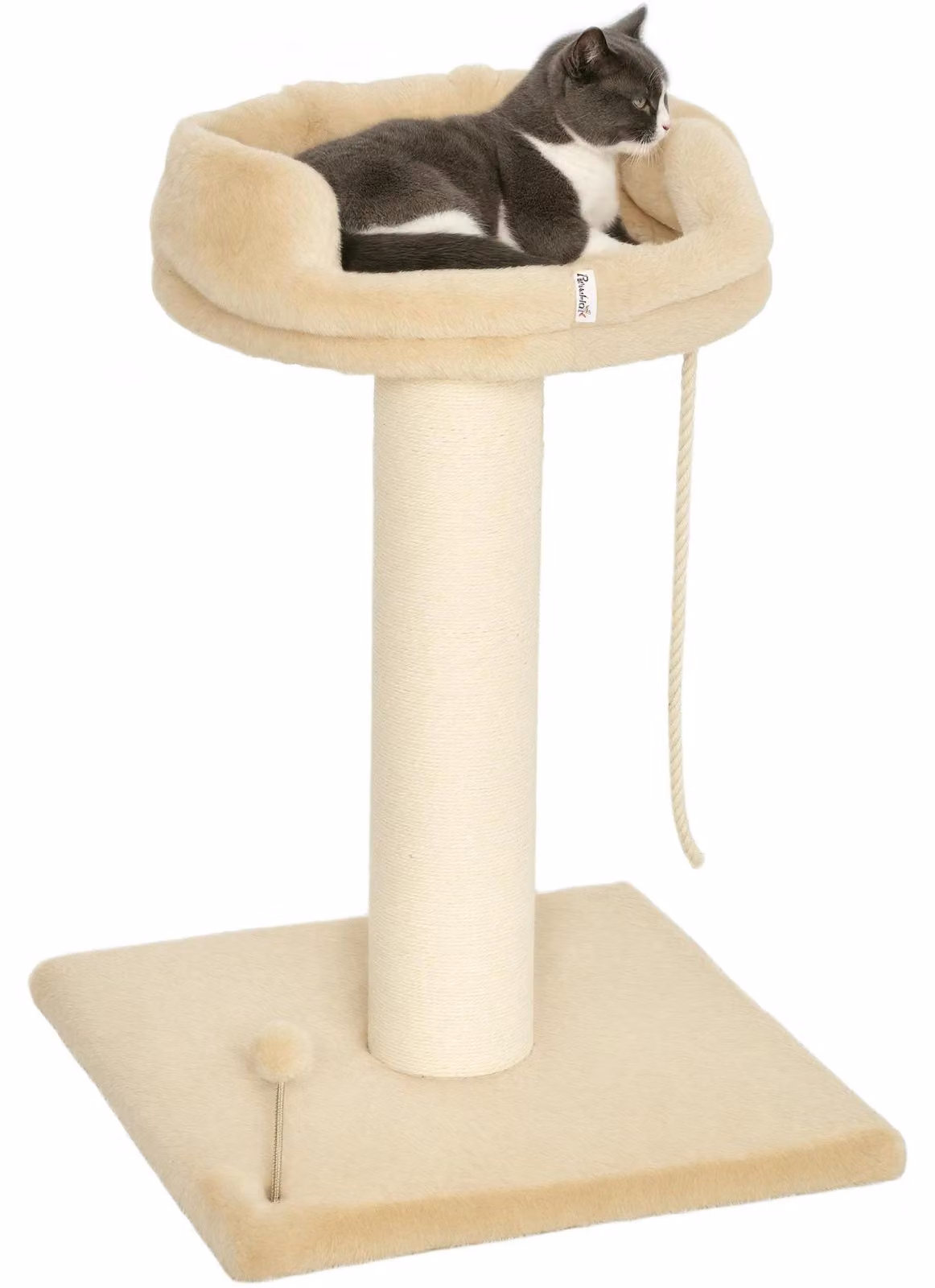 Albero per gatti - Tiragraffi - Altezza 85 cm - 2 livelli - Pali in sisal con superficie per riposare - Struttura in legno compatta