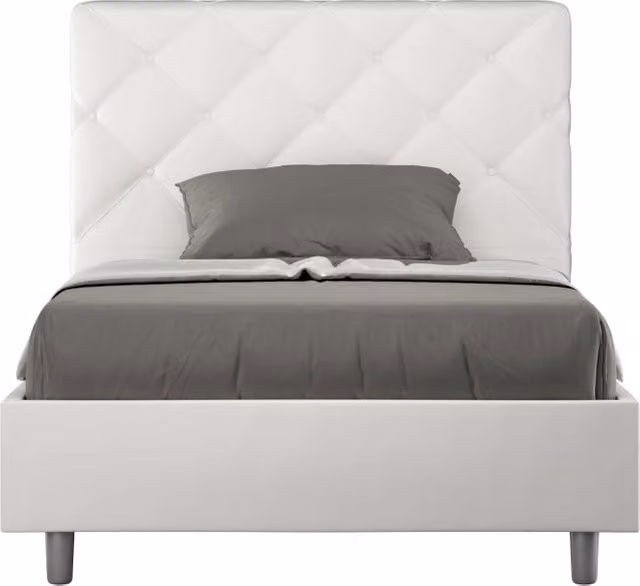 Letto Matrimoniale Francese 140x200 cm Senza Rete Priya Bianco