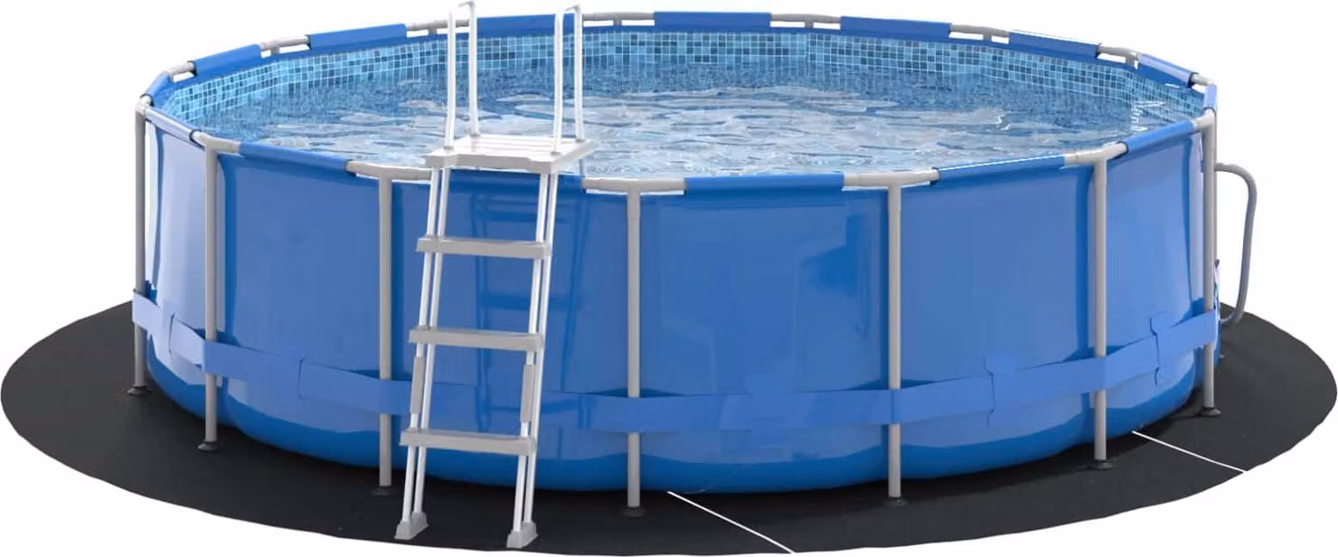 Telo per Fondo Piscina Nero Ø 366 cm Tessuto Non Tessuto