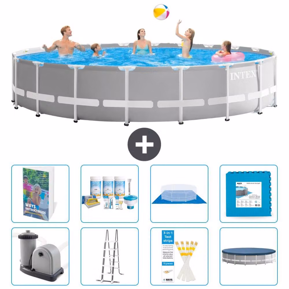 Struttura per piscina a forma di prisma - 610x132 cm - composta da 7 elementi - modello S536