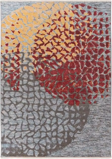 Tappeto a pelo corto Dilan 400 Kendra Home Multicolore Rosso con design astratto e moderno