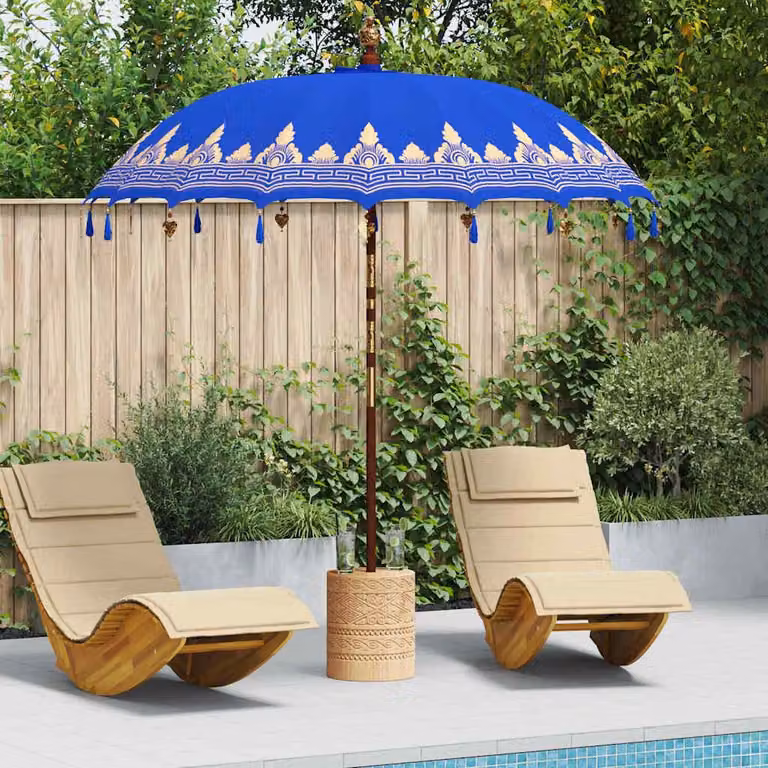 Maison Exclusive - Ombrello balinese, colore blu, 215 x 215 x 260 cm