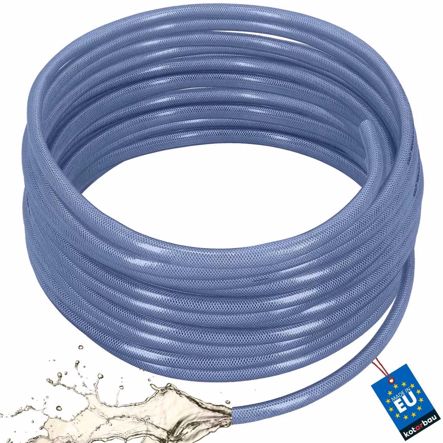 KOTARBAU® Tubo Aria Compressa ø 16 mm / 3 mm Tubo Acqua 50 m Tubo Trasparente Flessibile PVC Blu