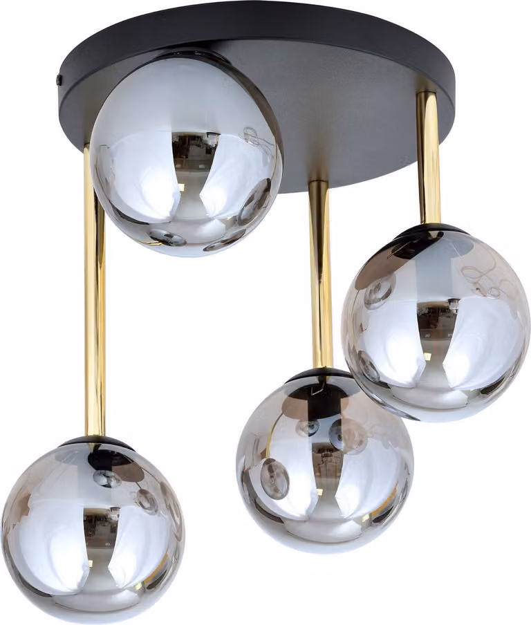Lampada da soffitto Emibig 4xE14 10W DOLCE con 4 paralumi color grafite 1259/4