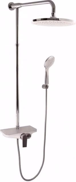 Colonna doccia MURRAY con mensola in solid surface bianco H. 170 cm