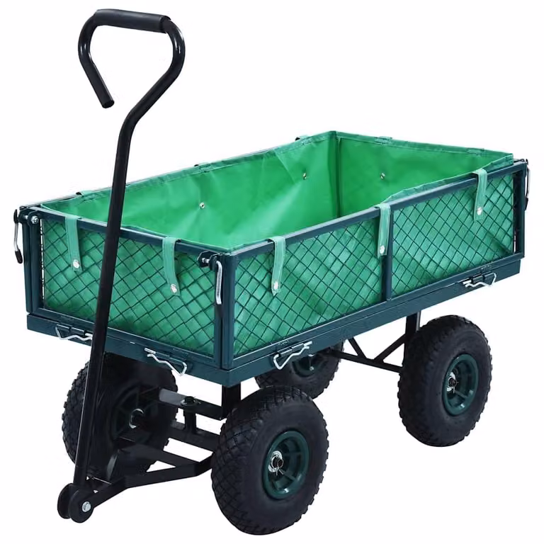 Carrello robusto con capacità di carico di 250 kg e pareti laterali pieghevoli