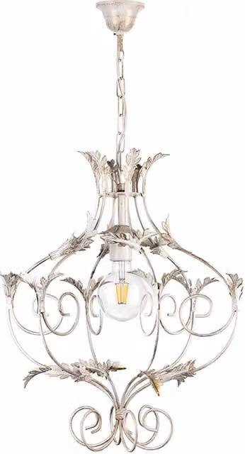 Lampadario Contessa ONLI in stile classico con finitura oro/ottone e paralumi beige e trasparente in vetro, altezza regolabile