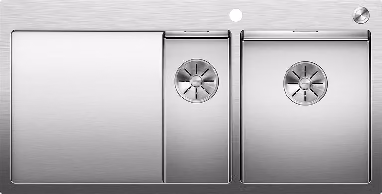 Lavello BLANCO CLARON 6 S-IF vasca destra in acciaio inox con valvola InFino® (PushControl) / Vasca in acciaio inox