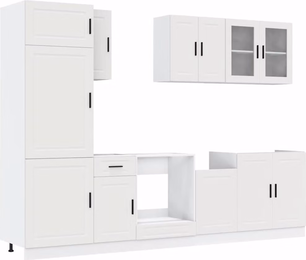 Set Mobili da Cucina 8 pz Porto Bianco Legno Multistrato