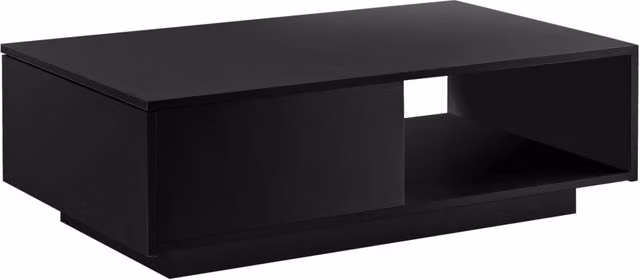 Tavolino da salotto con cassetto e vano portaoggetti 95 x 55 cm pannello 15 mm nero 03_0006144