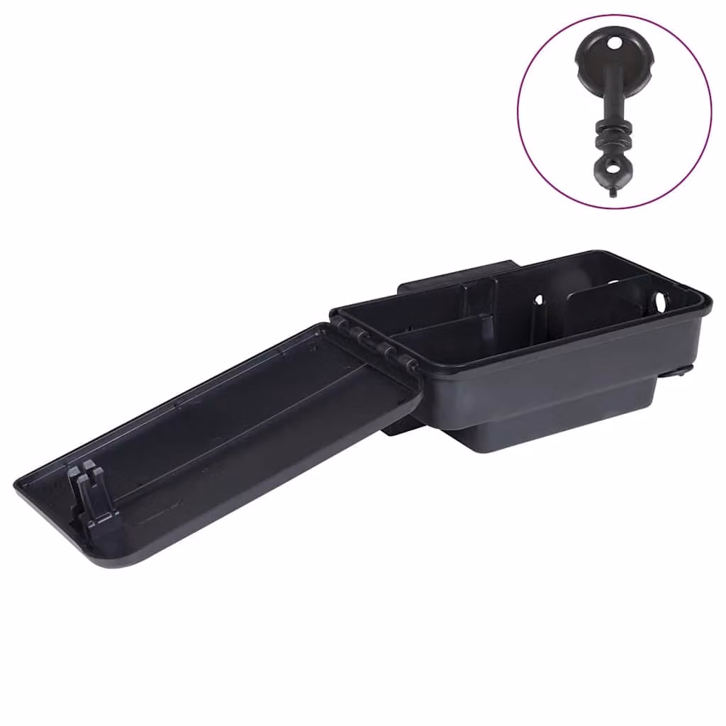 Set di 6 trappole per topi vidaXL nere, L 22 cm x P 12,5 cm x H 7,5 cm