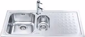 Lavello incasso 2 vasche gocciolatoio destro 100x50 Smeg LV100D3 inox