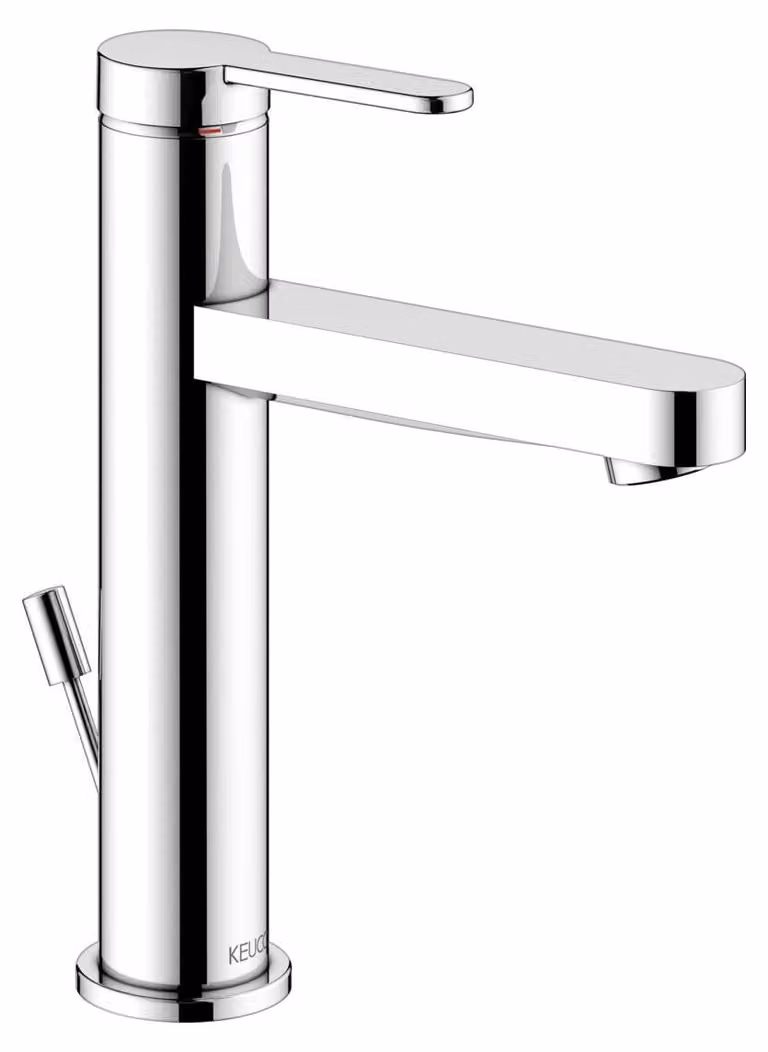 KEUCO IXMO Flat Mitigeur monocommandé pour lavabo 130, avec vidage à tirette, saillie 124mm, 59501013001, 59501013001