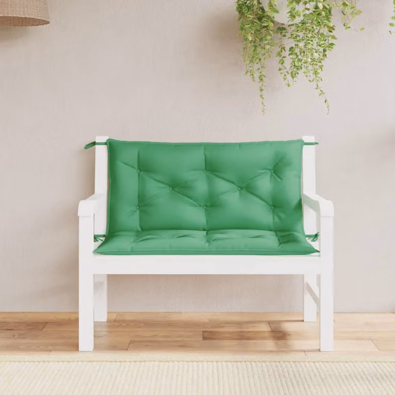 Set di 2 cuscini per panca da giardino vidaXL verdi in tessuto Oxford impermeabile e traspirante L 100 cm x P 50 cm x H 7 cm