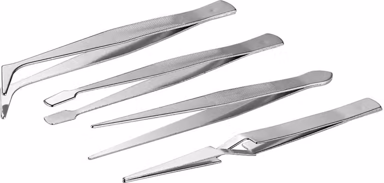 Fixpoint 77101 Set di pinzette 4 pezzi - versione in acciaio inox