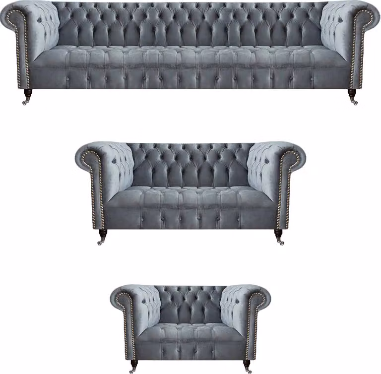 Wohnzimmer Chesterfield Möbel Sofagarnitur 3tlg Luxus Einrichtung