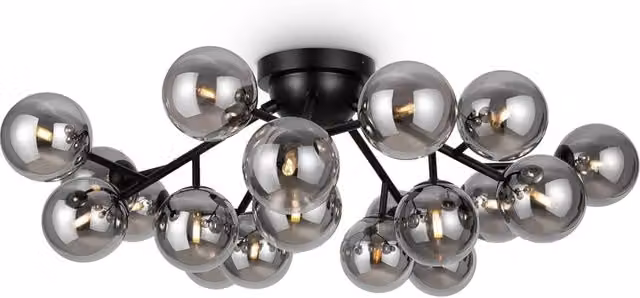 Plafoniera Maytoni Dallas MOD545CL-20B nera sfere fumé 20xG9