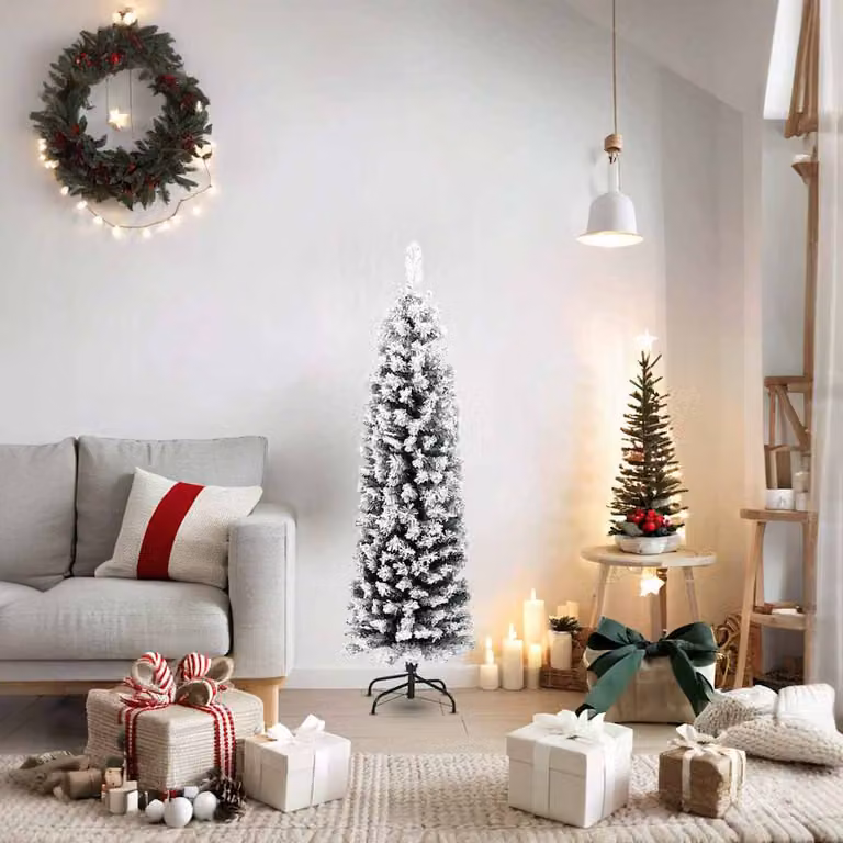 vidaXL Albero di Natale Artificiale con Neve Fioccata Verde 150 cm PVC