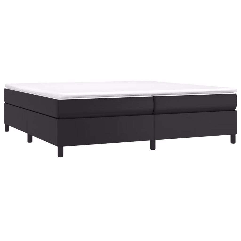 Struttura Letto a Rete a Molle Nero 200x200 cm in Pelle finta