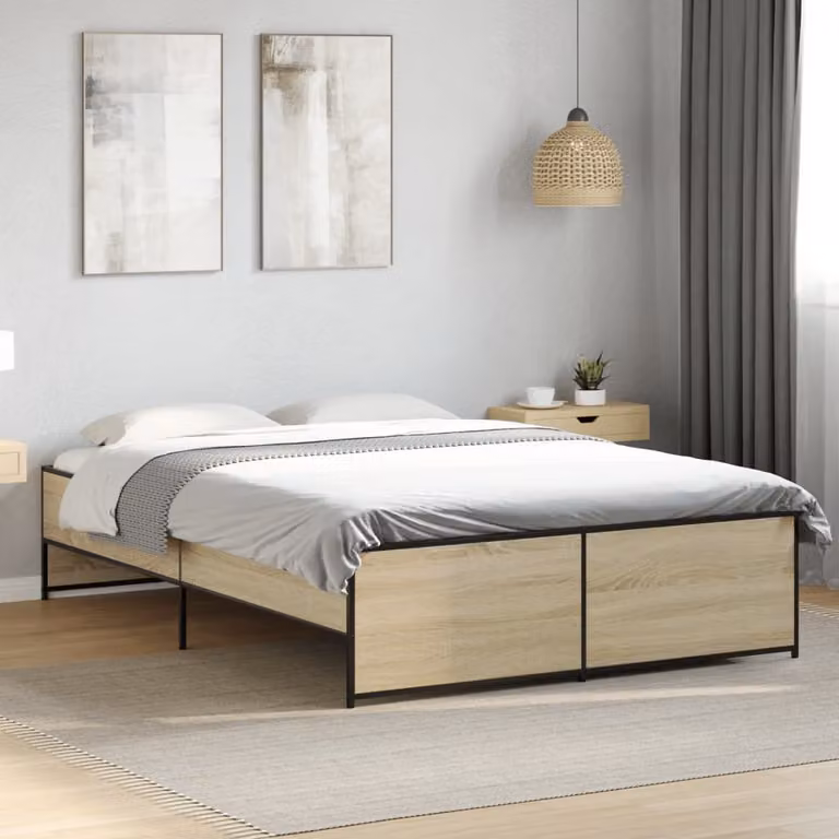 Giroletto vidaXL in Rovere Sonoma con struttura in legno e metallo L/P/H: 138 x 193 x 40,5 cm