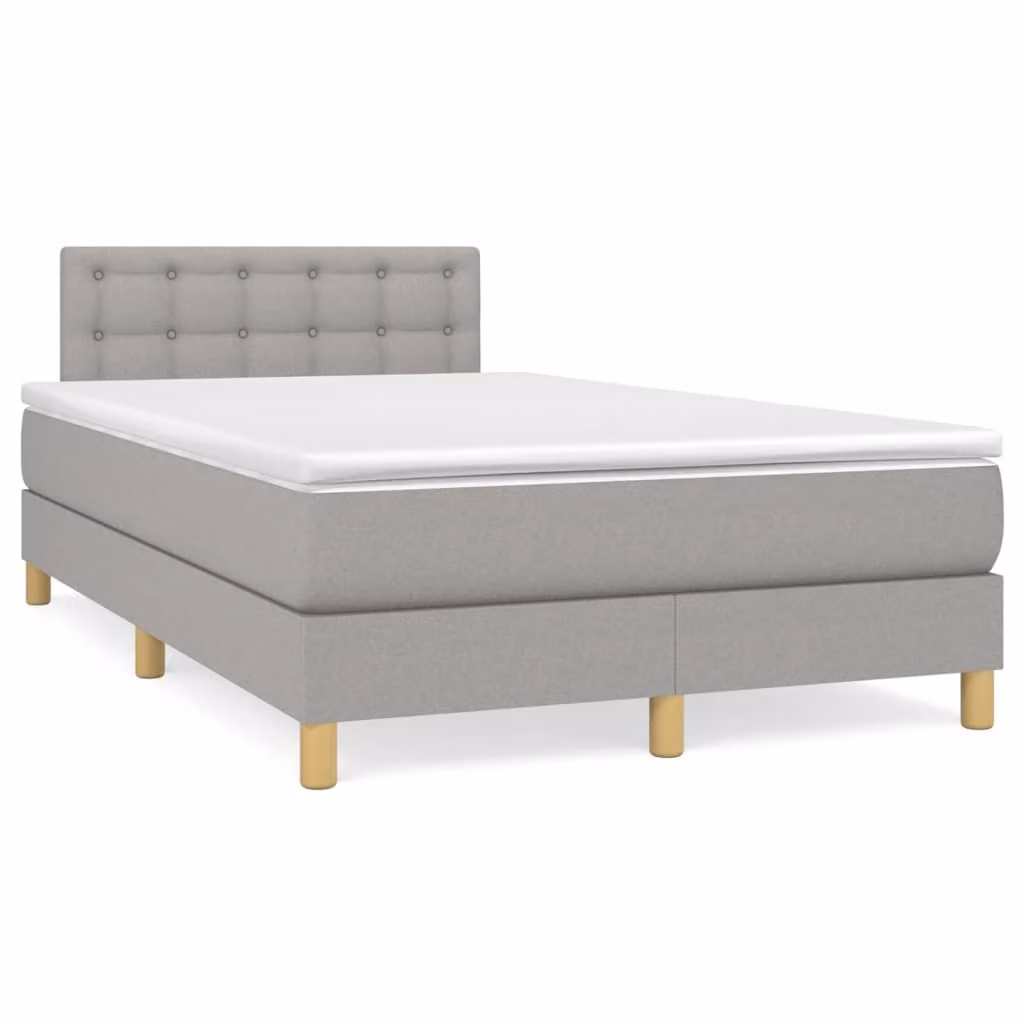 Maison Exclusive - Letto boxspring con materasso e LED grigio chiaro 120x190 cm tessuto