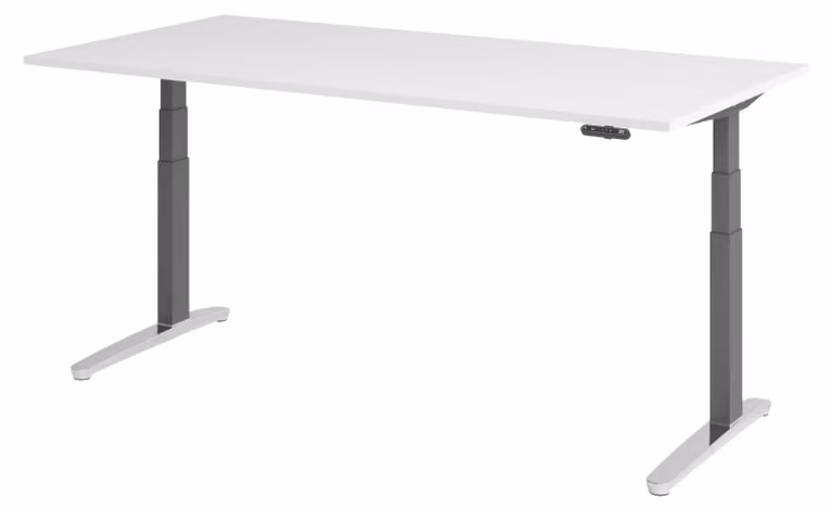 Scrivania elettrica bümö XBHM - Decorazione: bianco, dimensioni: 200 x 100 cm, telaio: grafite/alluminio lucido
