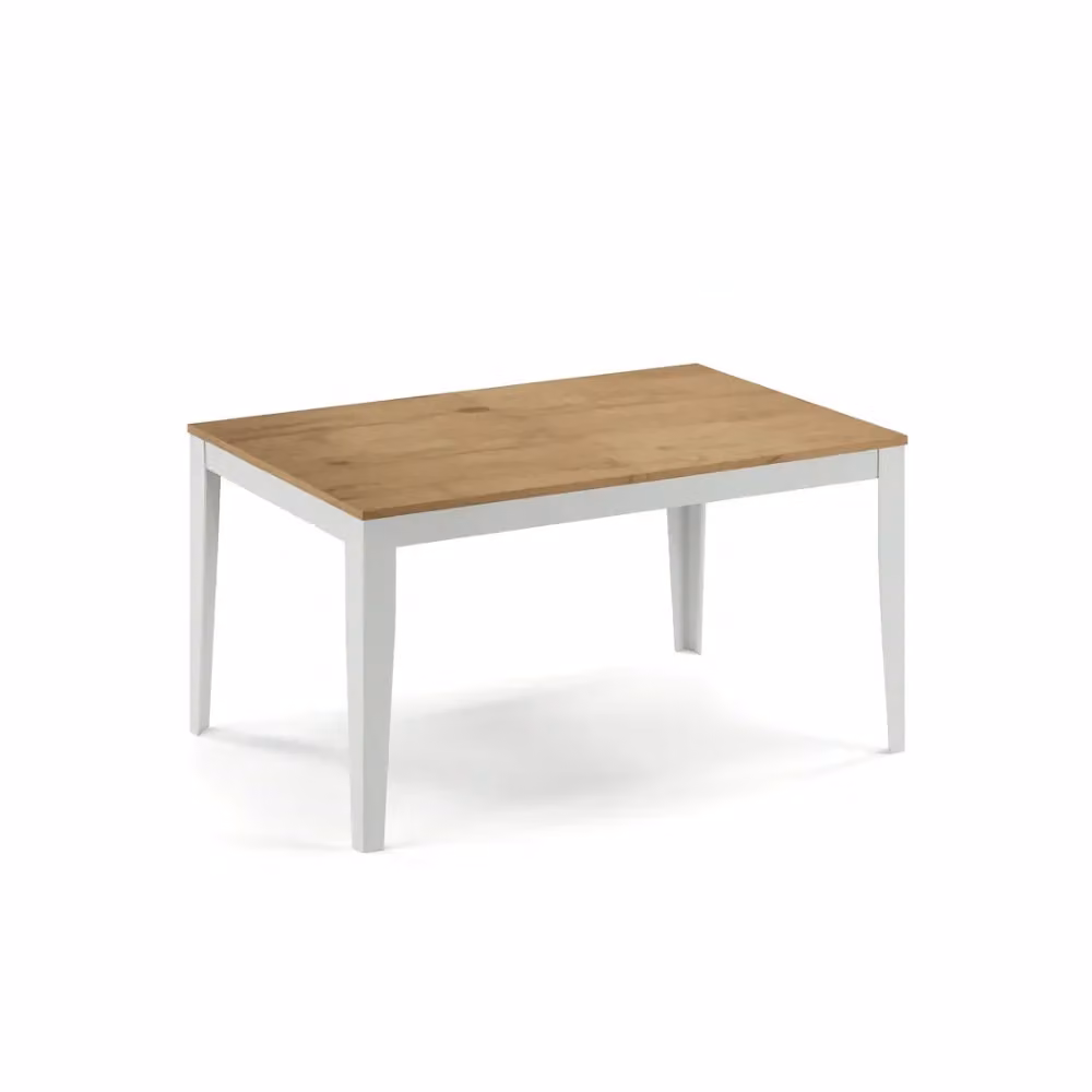 Tavolo da pranzo allungabile Moon Duzzle effetto rovere naturale e bianco, L: 156-316 x P: 90 cm, H: 76 cm – 2