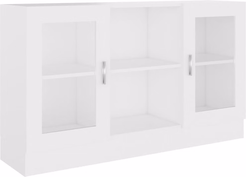 Armadietto con Vetrina Bianco 120x30,5x70 cm Legno Multistrato