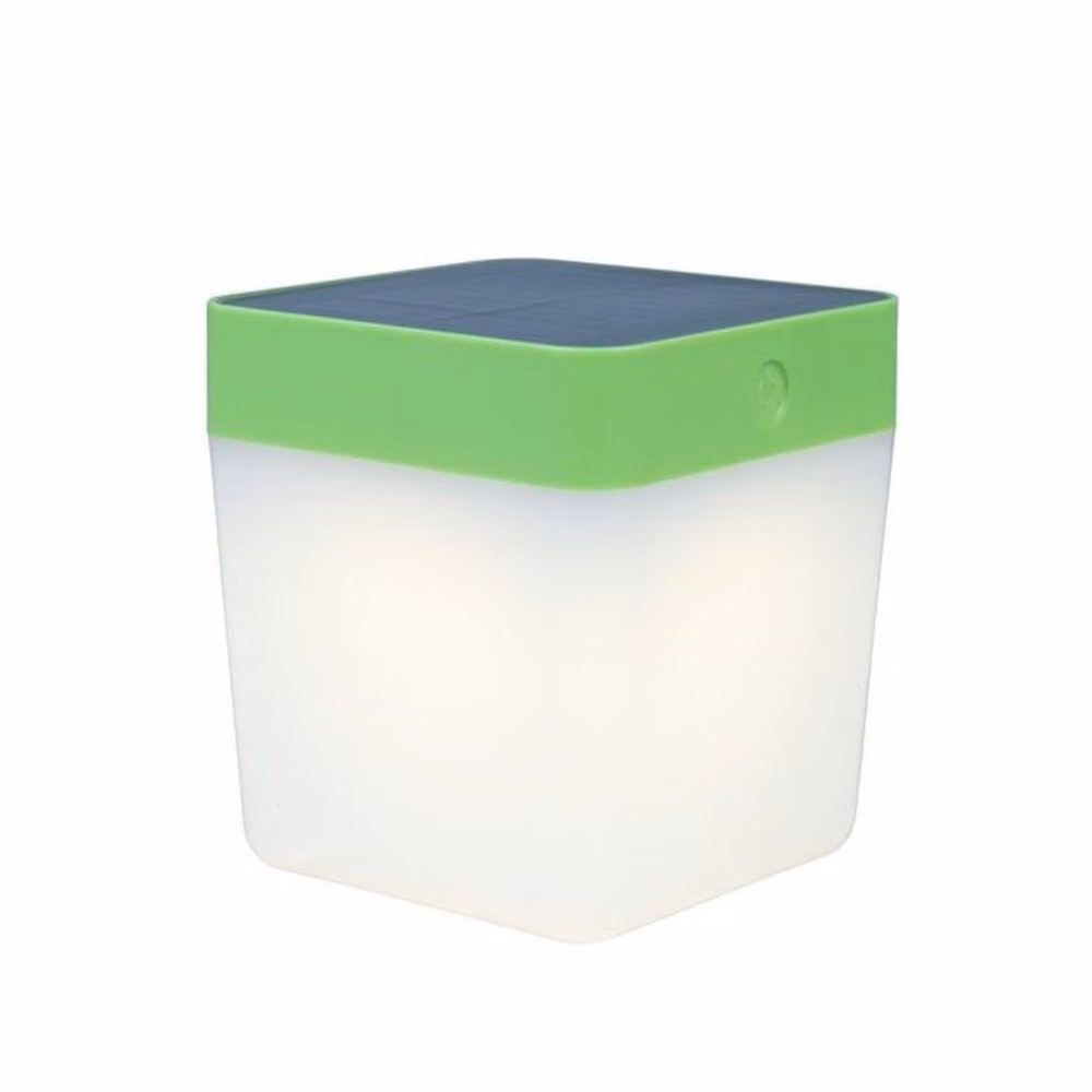Lampada portatile per esterni TABLE CUBE - SOLAR verde Lutec 6908001339