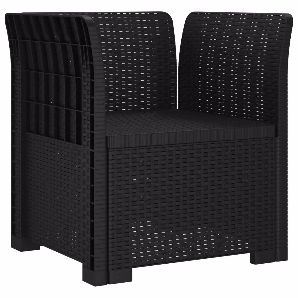 Sedia da giardino a 1 posto in stile rattan moderno color antracite – 2