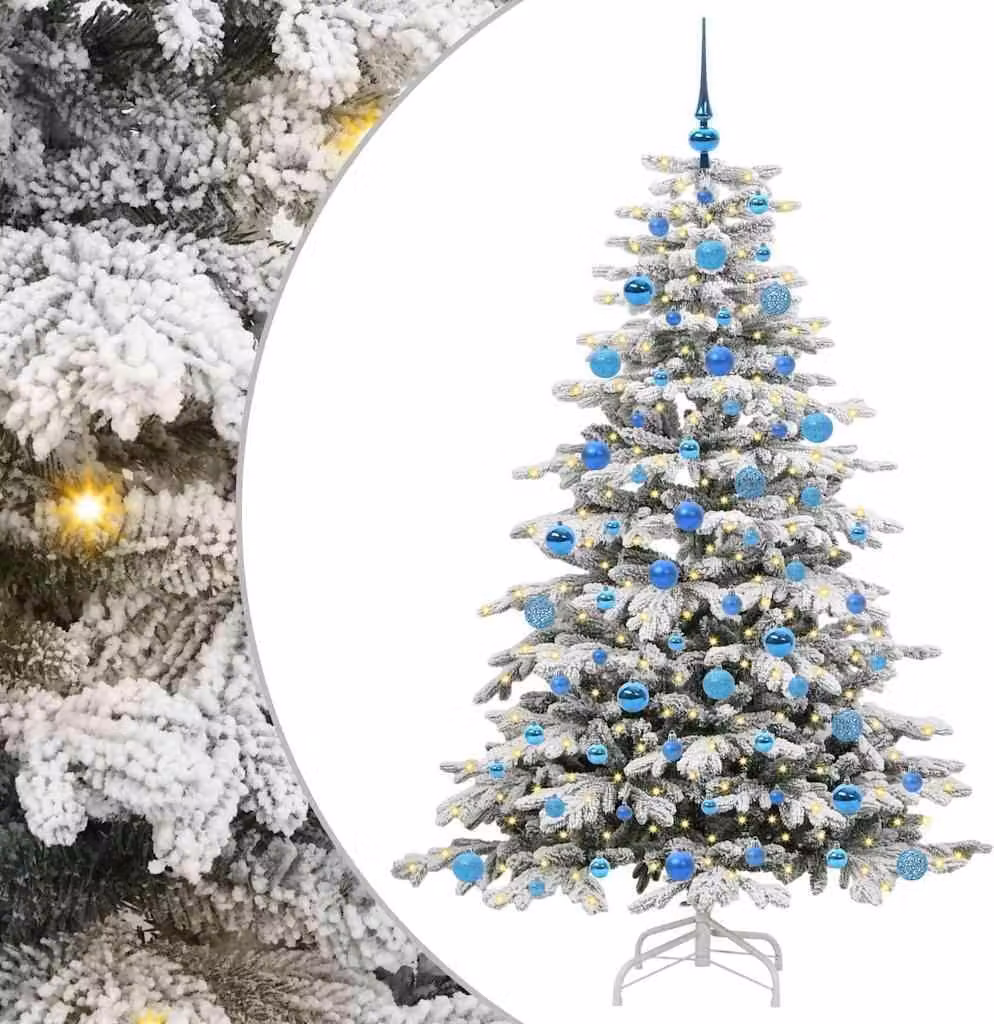 Albero di Natale Artificiale con Rami Pieghevoli Bianco 180 cm