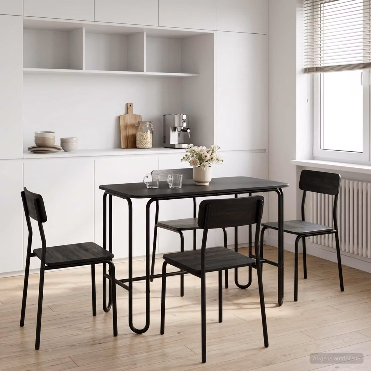 Maison Exclusive - Tavolo da pranzo, 100 x 50 x 75 cm, materiale composito in legno, colore nero, forma rettangolare