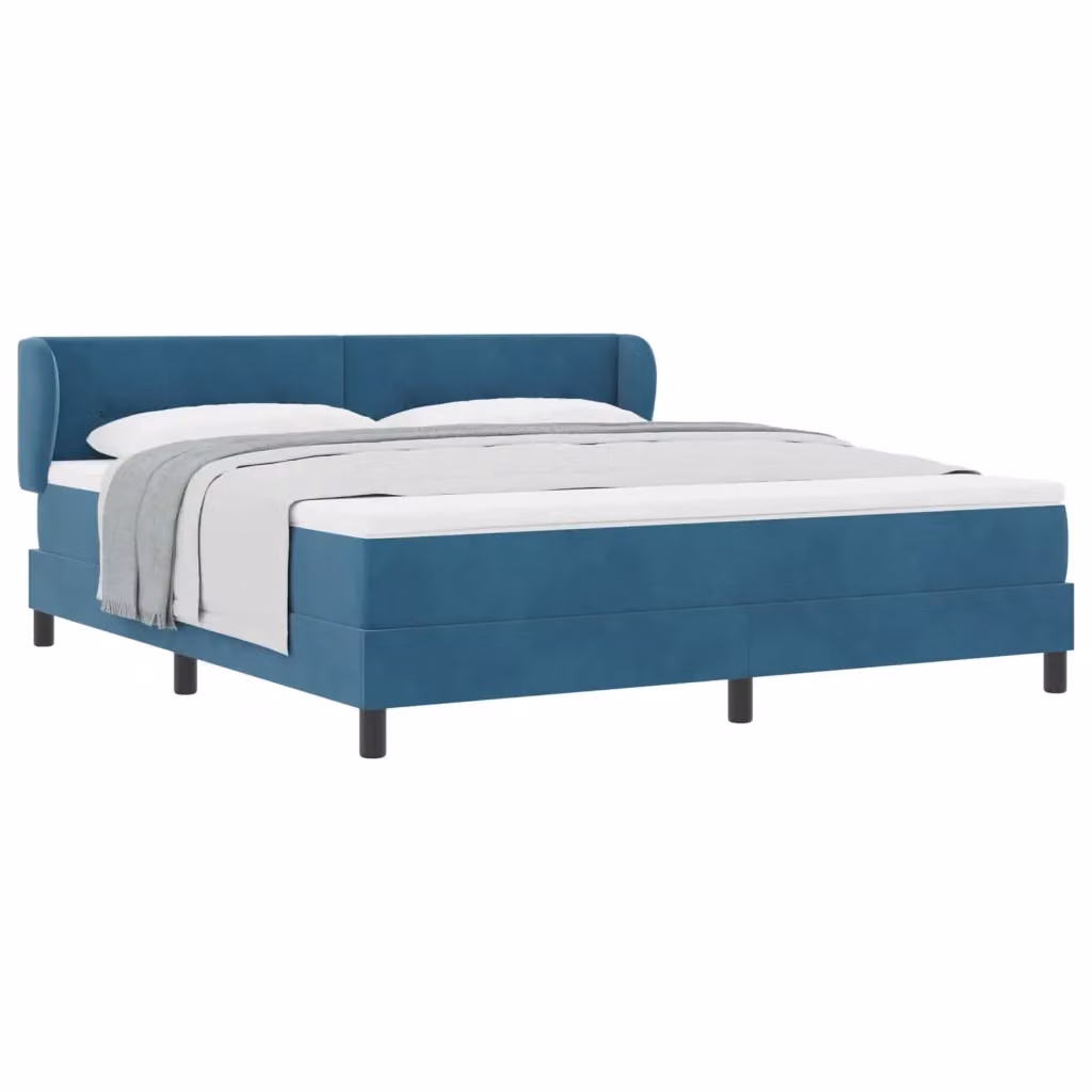 Letto a molle moderno vidaXL con testiera in velluto blu, L/P: 180 x 200 cm – 2