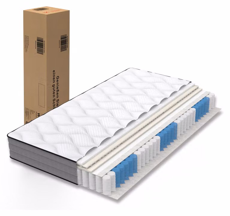 Materasso a molle insacchettate, dimensioni 180x200, livello di supporto H3, altezza 20 cm, con 7 zone, ergonomico, OEKO-TEX, prodotto in Cina