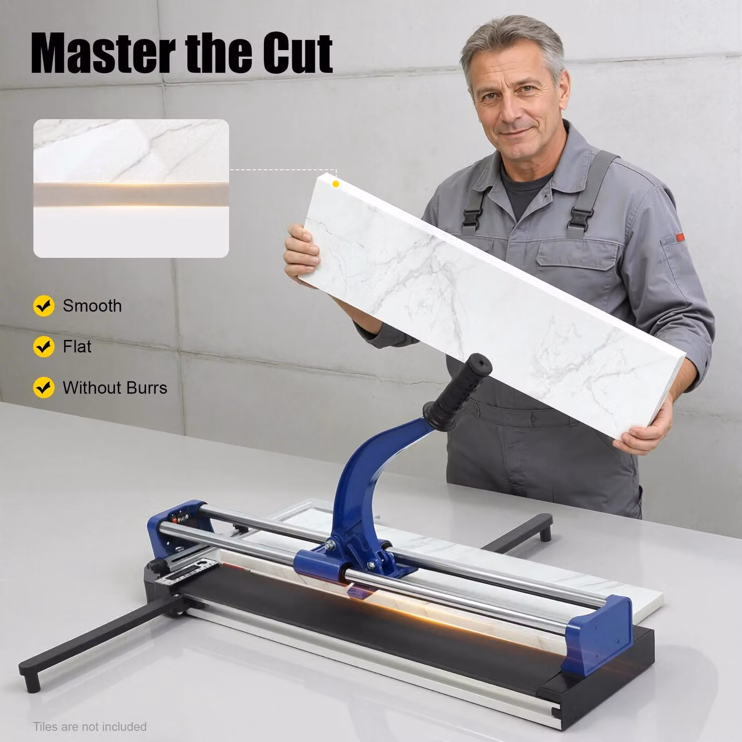 Tagliapiastrelle manuale da 60 cm/80 cm con sistema di posizionamento a infrarossi e doppia guida