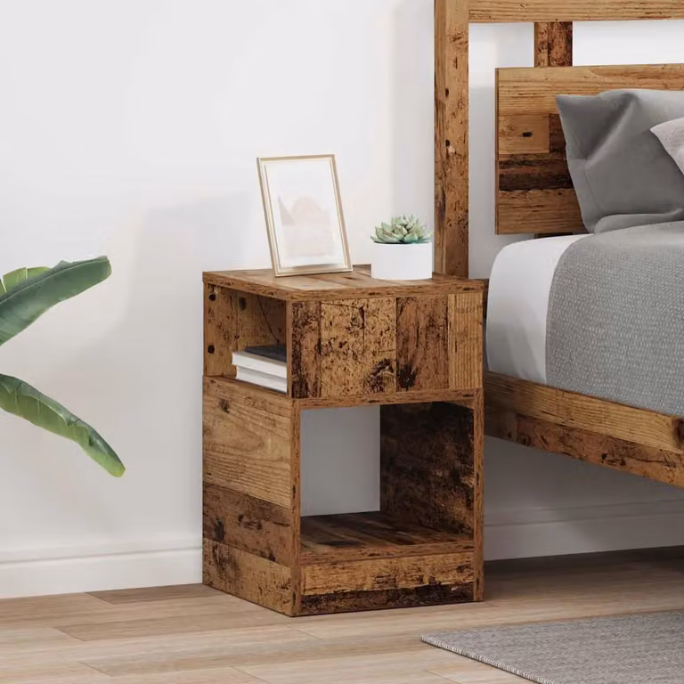 Set di 2 tavolini moderni vidaXL in legno effetto vecchio marrone L/P/H: 30,5 x 30 x 45 cm