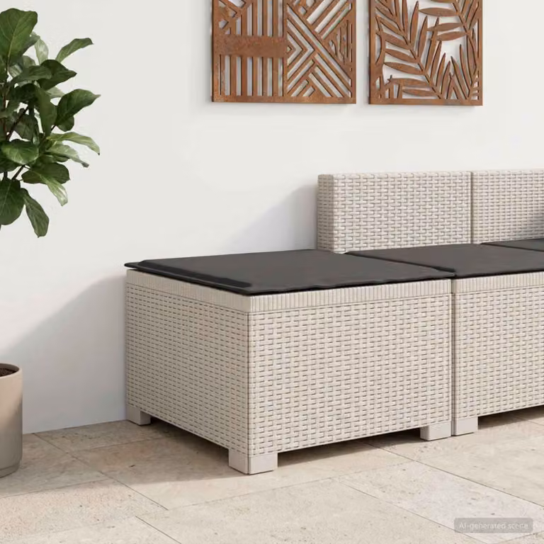 Divano da giardino singolo vidaXL con cuscino in stile rattan moderno disponibile in bianco, antracite o beige