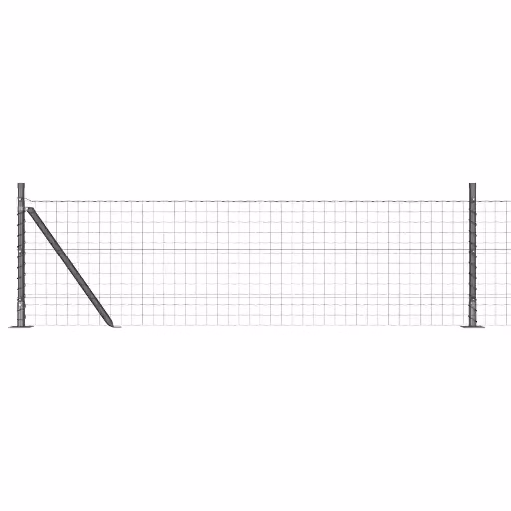 Recinzione vidaXL in acciaio e PVC rivestito grigio, L: 50 m, H: 0,4 m – 2