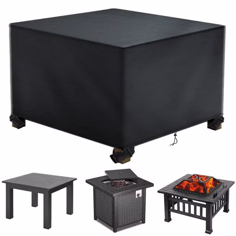 Copertura impermeabile per mobili da giardino, 125x125x75 cm, colore nero, tessuto Oxford 420D