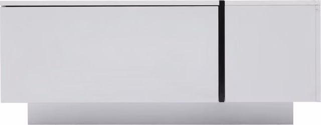 Tavolino da Salotto Moderno Quadrato Bianco con Top Patchwork Lucido, 100x60x40 cm, 4 Cassetti, Piano Spostabile, Portata 30 kg