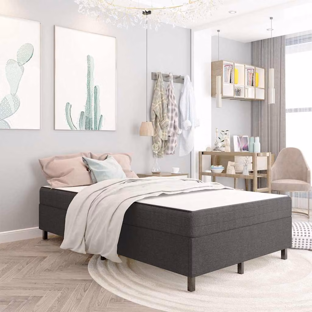 Letto a molle vidaXL in tessuto grigio L: 120 cm, P: 200 cm