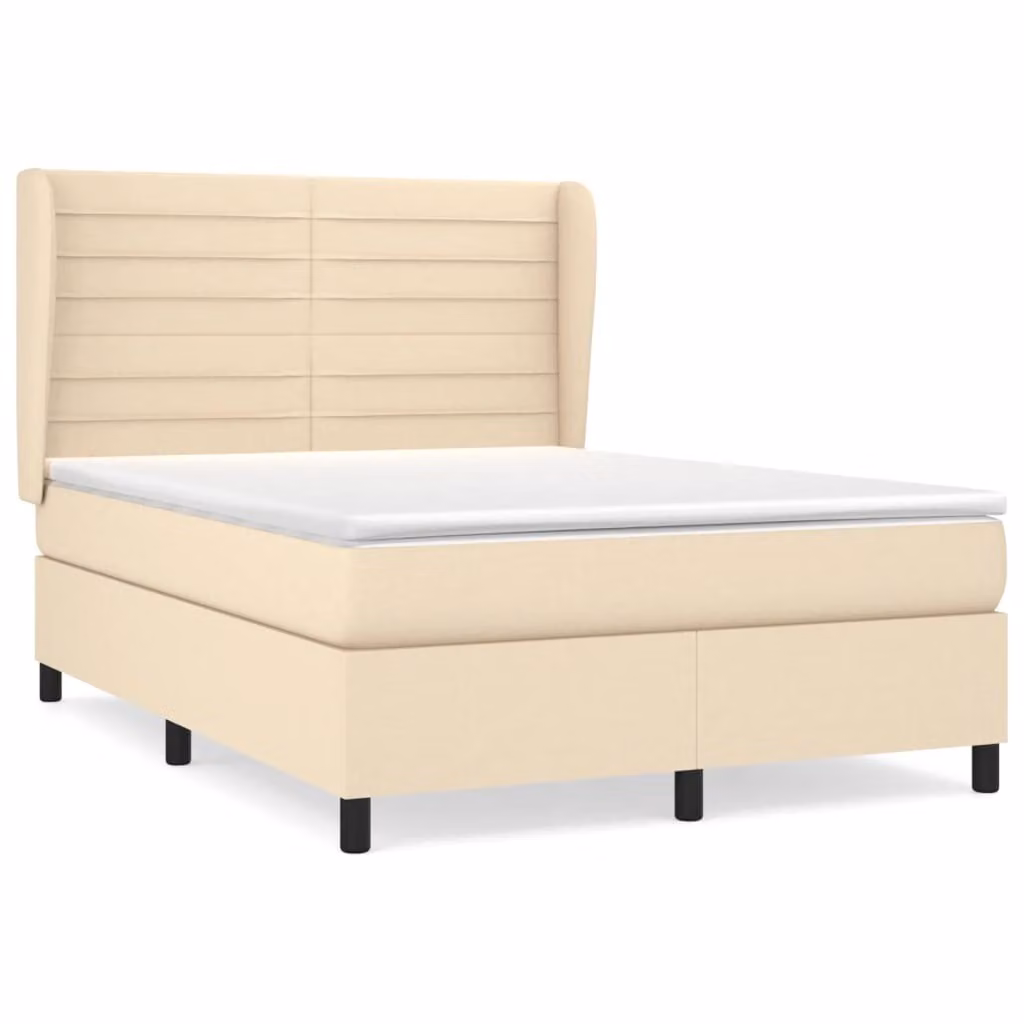 Giroletto a Molle con Materasso Crema 140x200 cm in Tessuto