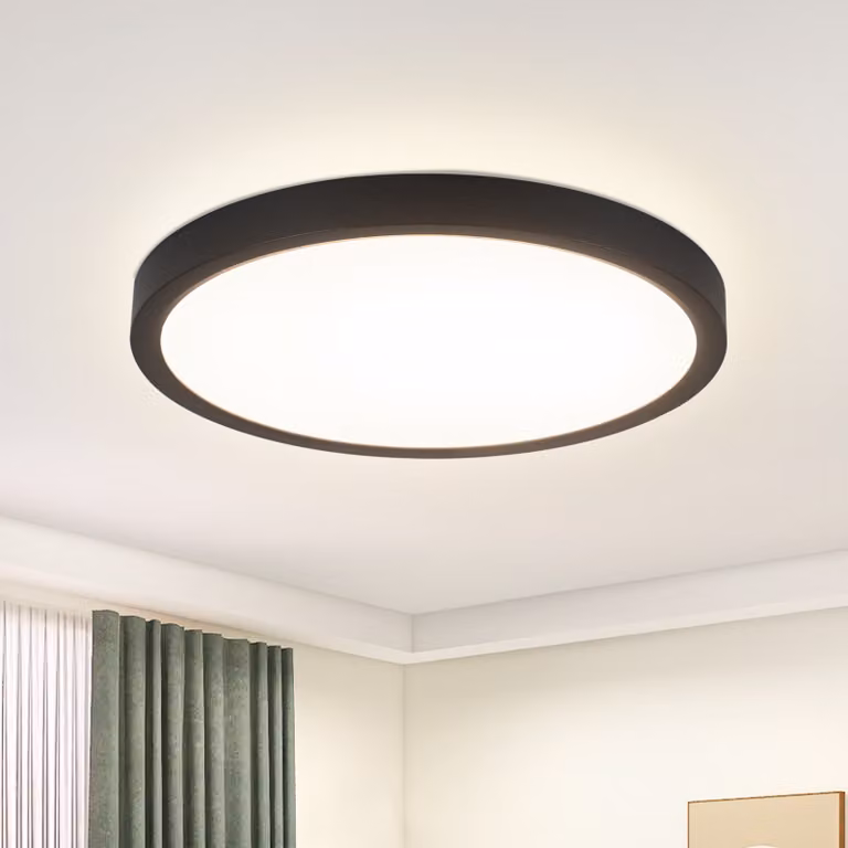 ZMH lampada da soffitto nero LED bagno lampada piatta 15W lampada da cucina lampada da corridoio 4000K illuminazione soffitto cucina rotonda lampada camera da letto piccolo Ø18cm corridoio bagno