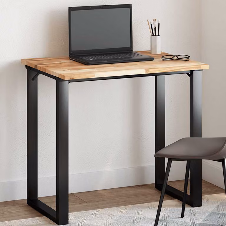 Piano Tavolo Rettangolare in Legno Massello di Acacia Marrone vidaXL L: 100 cm, P: 60 cm, H: 2 cm