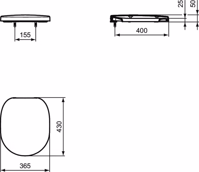 Ideal Standard Connect Freedom Siège de WC, Wrapover, blanc, E822501, E822501