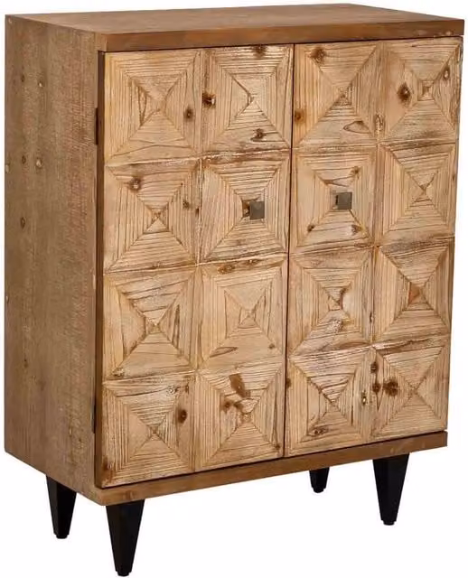 Mobile da ingresso in legno con 2 ante marroni 74x38x96h cm